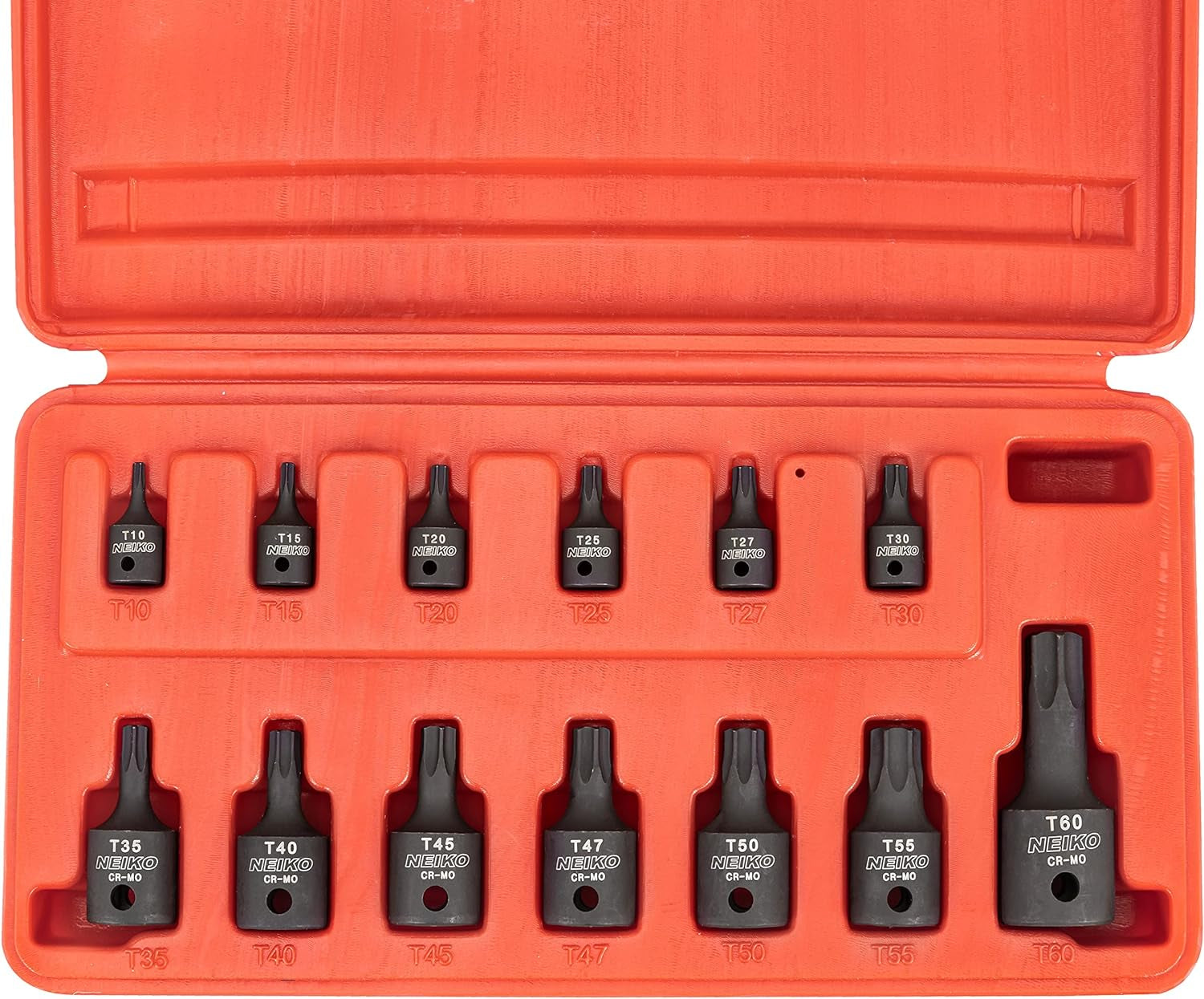 10281B Impact Torx Bit Socket Set, 1/4", 3/8" and 1/2" Drive, 6 Point Star Sockets, Heavy Duty Impact Grade Cr-Mo, T10 to T60 High Impact, Professional Grade Auto & Motorcycle Mechanic Socket