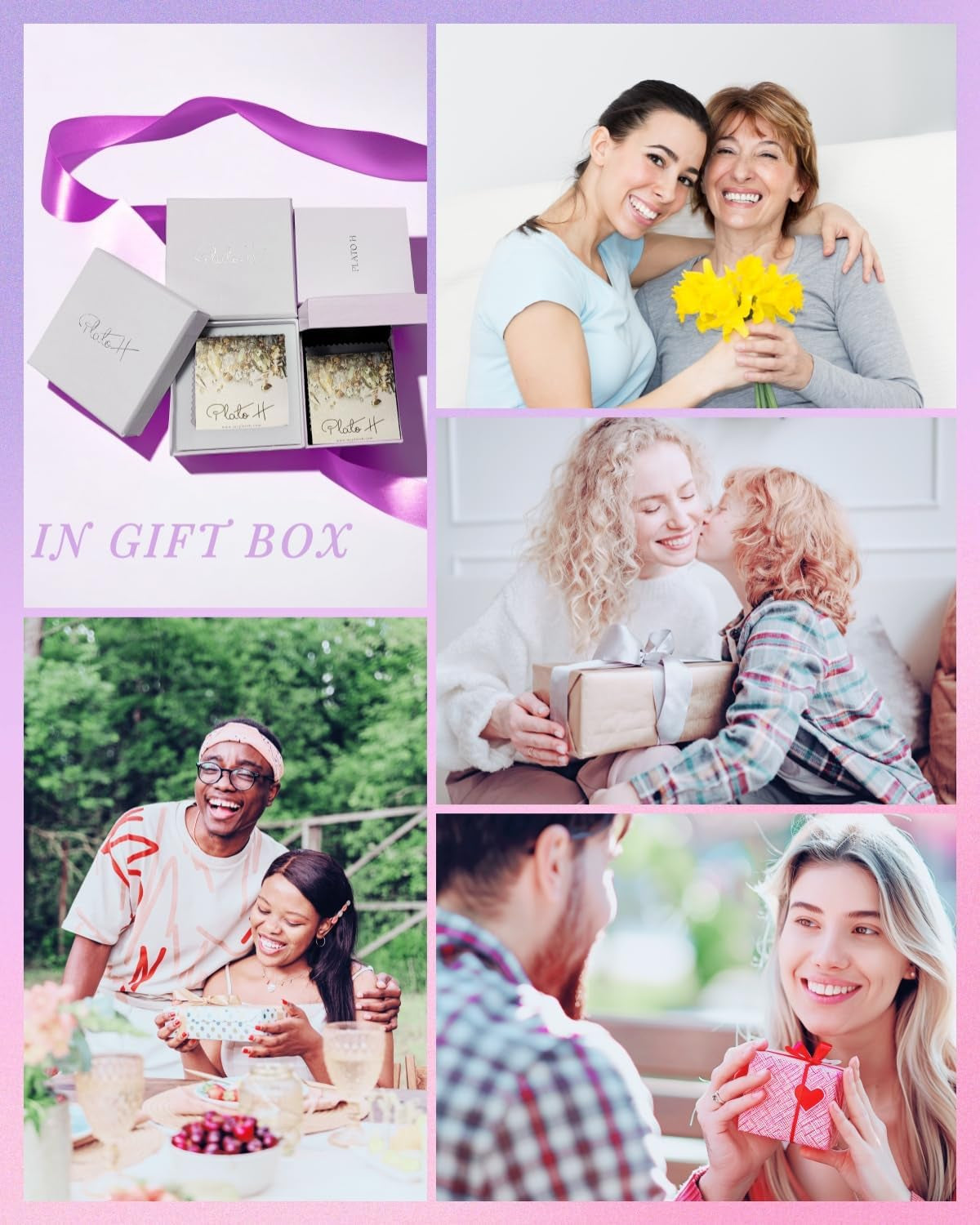 3 Hearts Crystal Necklace for Women, Pendant Engraved Love You - Christmas Wedding Gifts for Her Anniversary Mother'S Day Valentine’S Day Birthday - in Gift Box