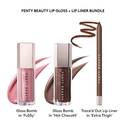 Fenty Beauty Swirled Lip Essentials: Gloss Bomb Lip Gloss + Trace’D Out Lip Liner