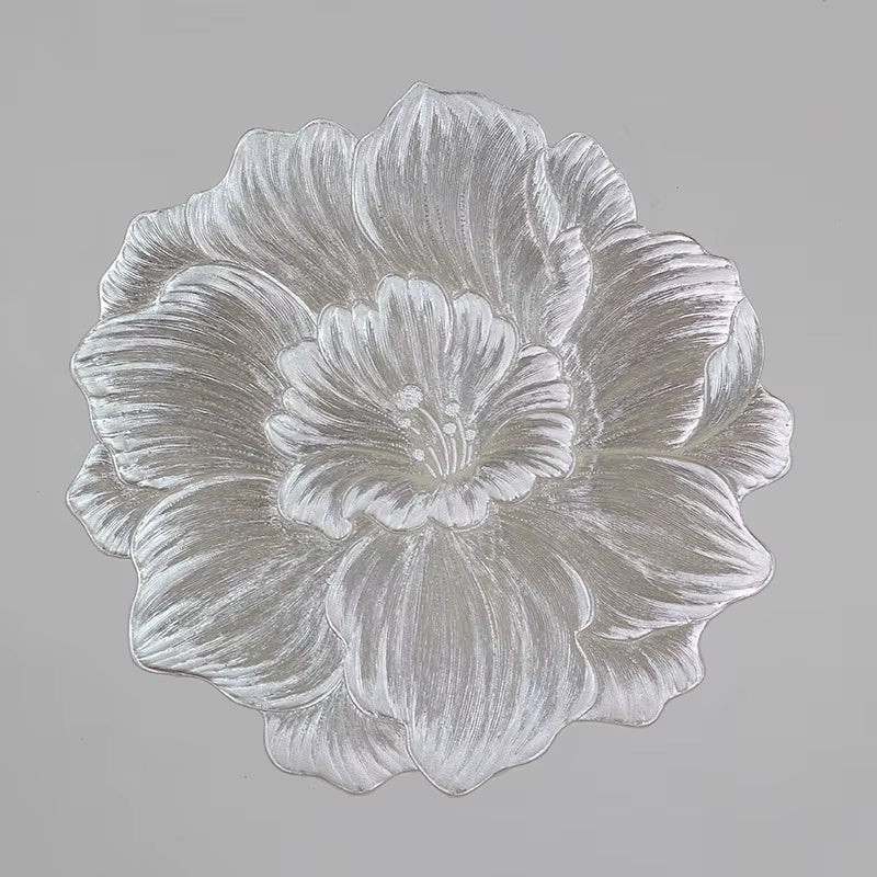 Lotus-Shaped Heat-Resistant and Washable Placemat Insulation PVC Place Mats Coasters Hotel Oil Proof Table Mats for Dining Table