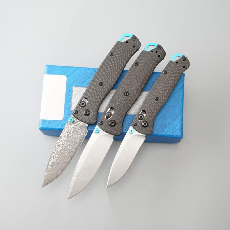 1Pc 533/535 Folding Knife, Carbon Fiber Handle, Damascus Steel Blade, Multifunctional Outdoor Portable Pocket Knife, Ultra Sharp Outdoor Hunting Knife, Suitable for Camping, Hunting, Fishing, Daily Carrying (EDC) - Halloween, Christmas Gifts