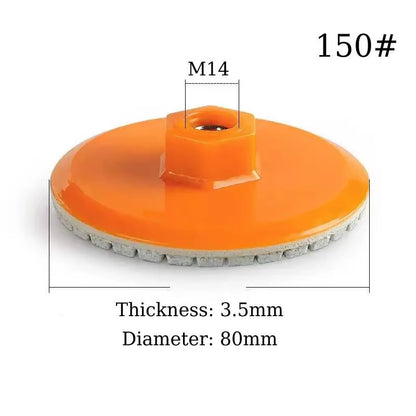 Integrated Stone Trimming/Polishing Disc for M14 Angle Grinder Dry Polishing Marble Ceramic Tile Chamfering Grinding Edge 150#