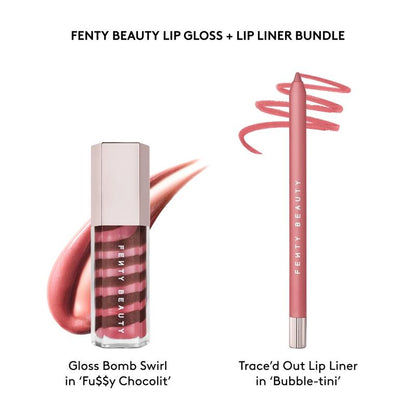 Fenty Beauty Swirled Lip Essentials: Gloss Bomb Lip Gloss + Trace’D Out Lip Liner