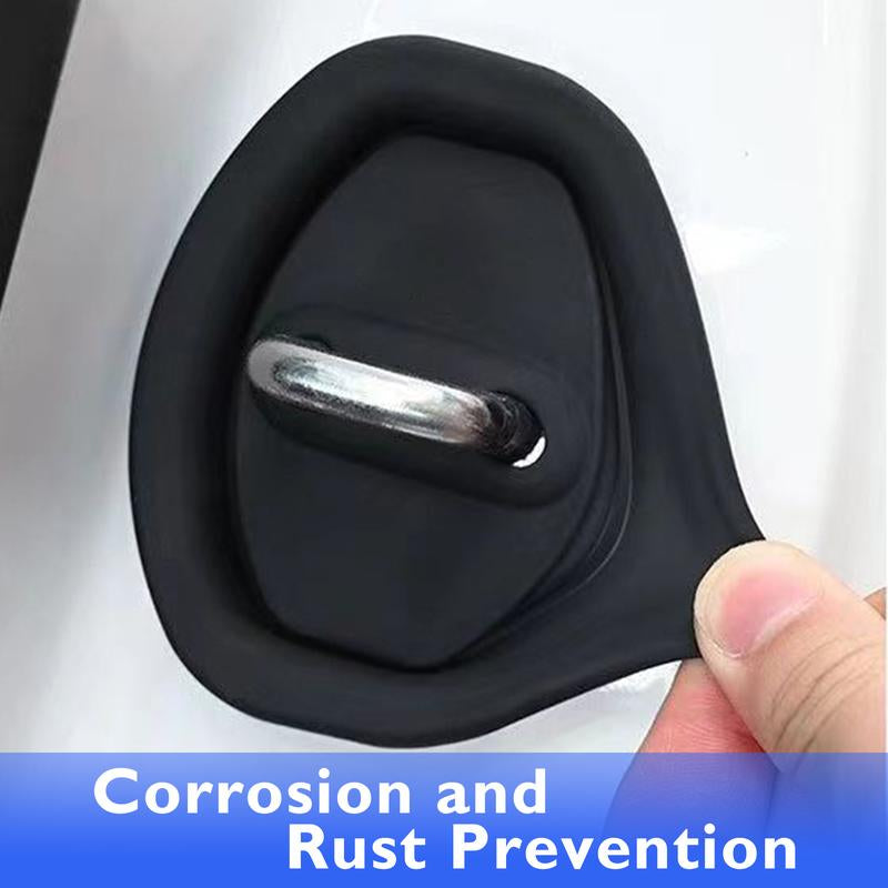 8 Counts Door Latch Lock Cover, Durable Car Accessories to Protect Door Latches, Easy Install Self-Stick Design for Auto Use