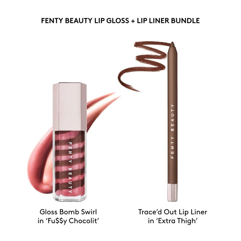Fenty Beauty Swirled Lip Essentials: Gloss Bomb Lip Gloss + Trace’D Out Lip Liner