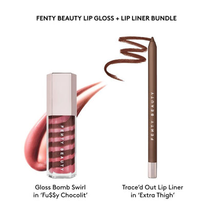 Fenty Beauty Swirled Lip Essentials: Gloss Bomb Lip Gloss + Trace’D Out Lip Liner