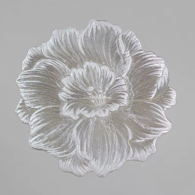 Lotus-Shaped Heat-Resistant and Washable Placemat Insulation PVC Place Mats Coasters Hotel Oil Proof Table Mats for Dining Table