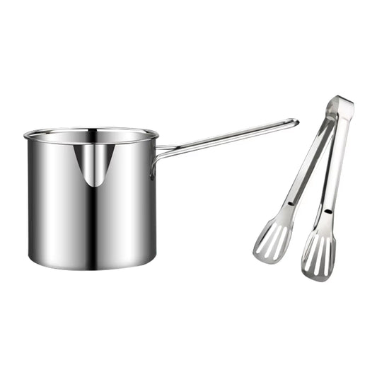 Deep Frying Pot 304 Stainless Steel Kitchen Fryer with Strainer Tempura Fryer Pan Fry Pot for French Fries Chicken Cooking Tools
