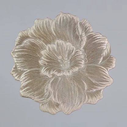 Lotus-Shaped Heat-Resistant and Washable Placemat Insulation PVC Place Mats Coasters Hotel Oil Proof Table Mats for Dining Table