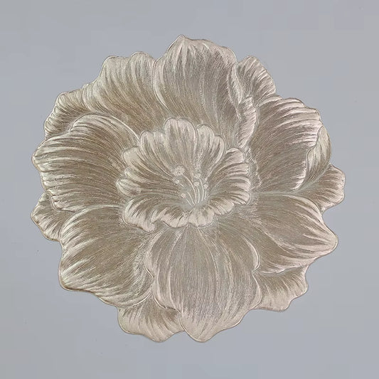 Lotus-Shaped Heat-Resistant and Washable Placemat Insulation PVC Place Mats Coasters Hotel Oil Proof Table Mats for Dining Table