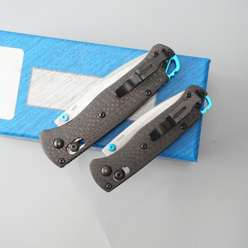 1Pc 533/535 Folding Knife, Carbon Fiber Handle, Damascus Steel Blade, Multifunctional Outdoor Portable Pocket Knife, Ultra Sharp Outdoor Hunting Knife, Suitable for Camping, Hunting, Fishing, Daily Carrying (EDC) - Halloween, Christmas Gifts