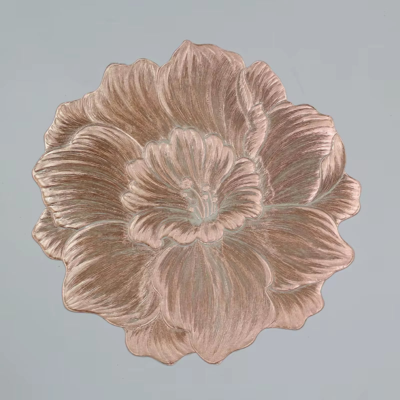 Lotus-Shaped Heat-Resistant and Washable Placemat Insulation PVC Place Mats Coasters Hotel Oil Proof Table Mats for Dining Table