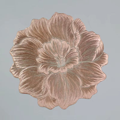 Lotus-Shaped Heat-Resistant and Washable Placemat Insulation PVC Place Mats Coasters Hotel Oil Proof Table Mats for Dining Table