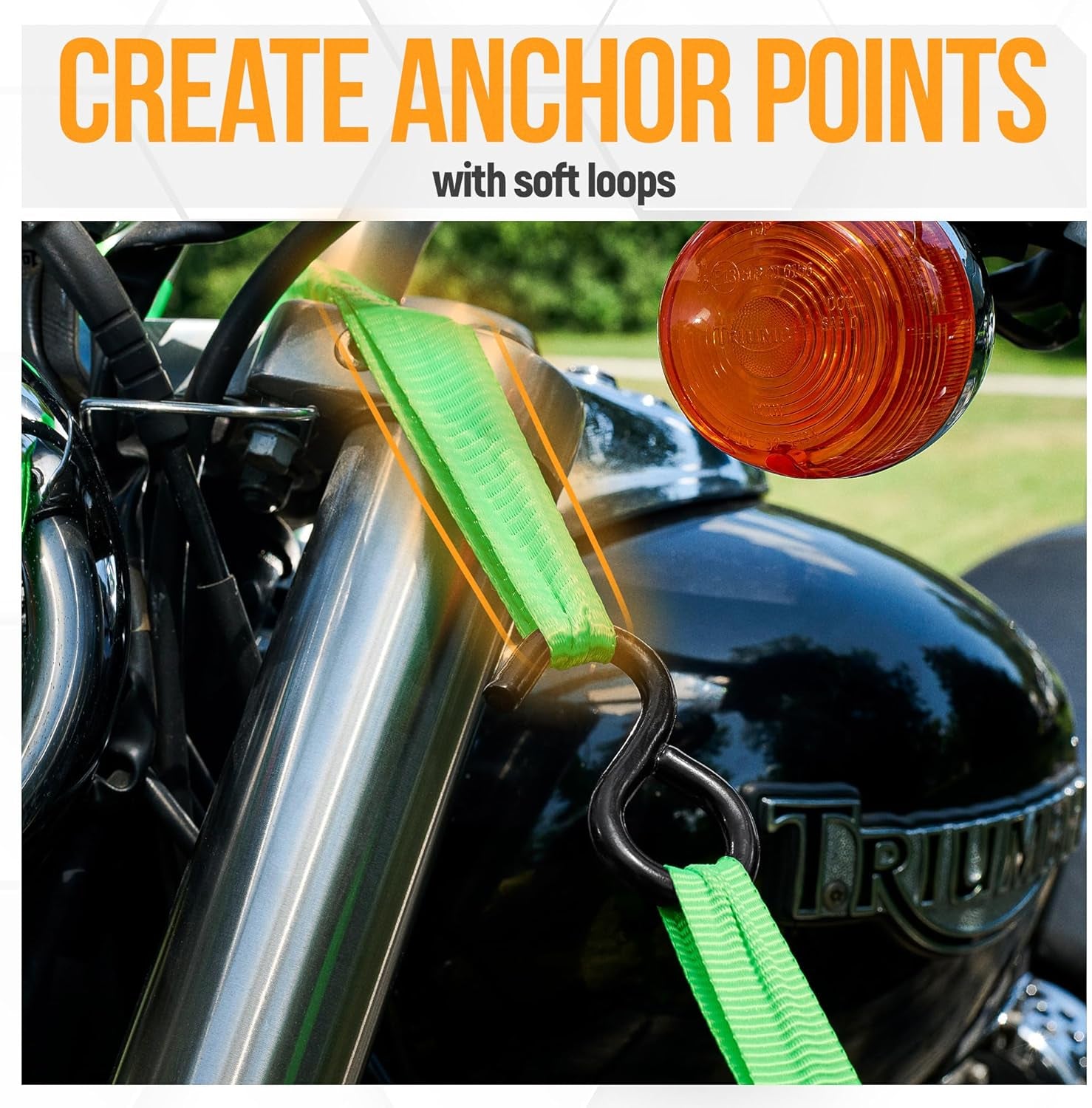 Ratchet Straps, 1650Lb Break Strength, 4 Pack 15Ft X 1In Tie down Strap Set, 4 Soft Loops, Motorcycle Straps Tie Downs, Cargo Cam Buckles for Trucks, Rubber Handles, Carry Bag